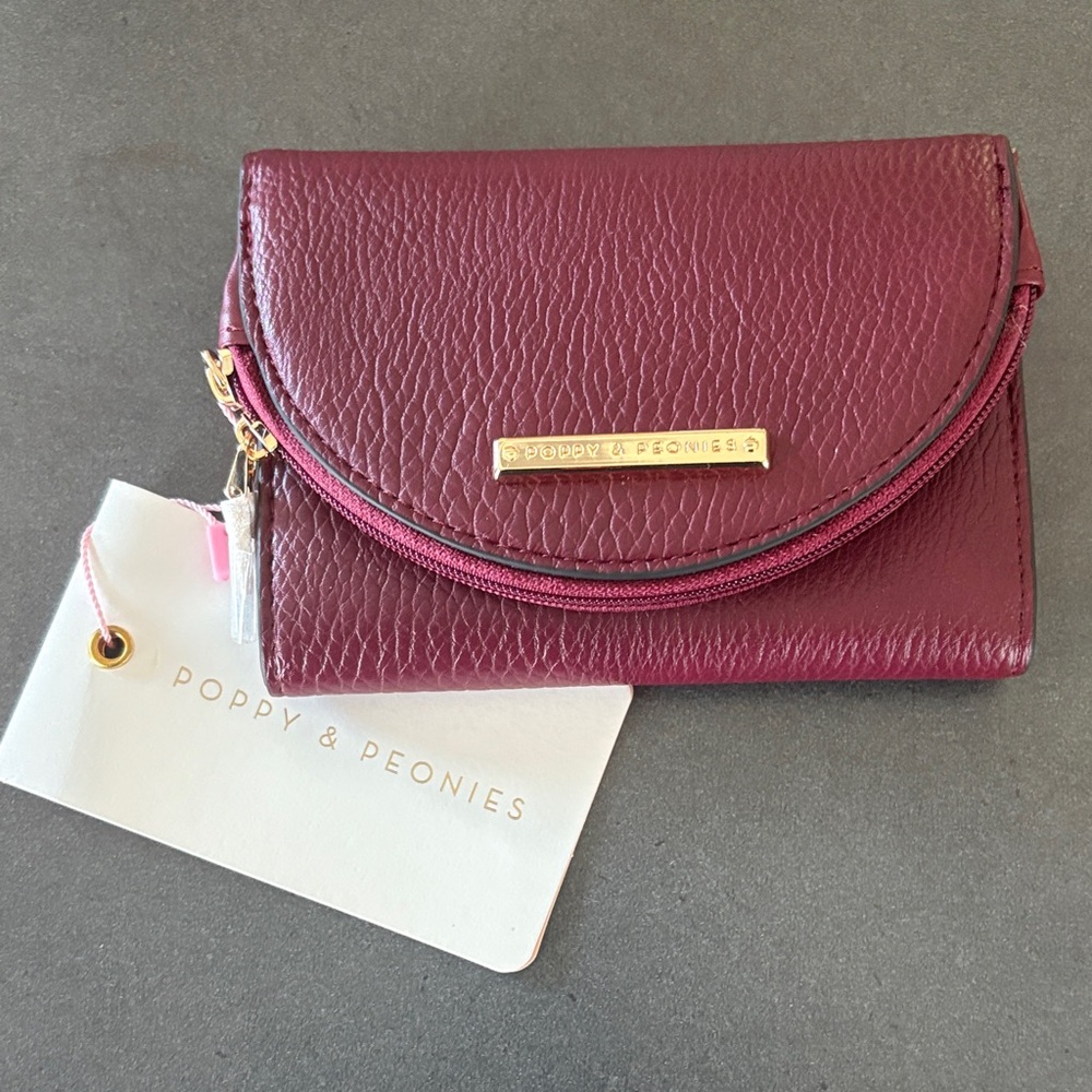 Poppy & Peonies Wine Red Wallet